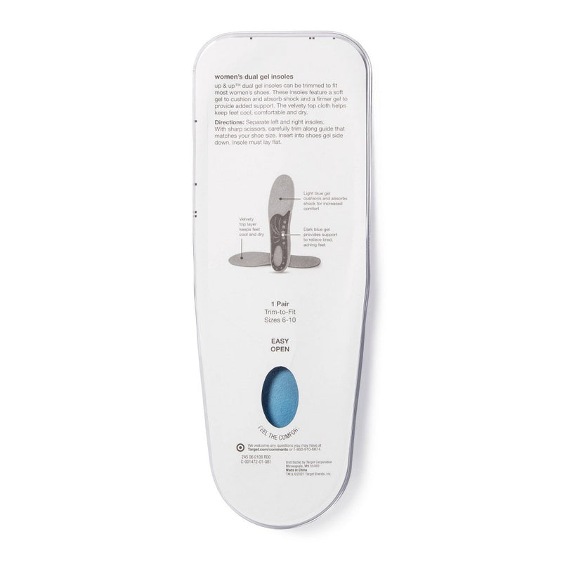 Premium Comfort Women's Dual Gel Insoles  - up & up™