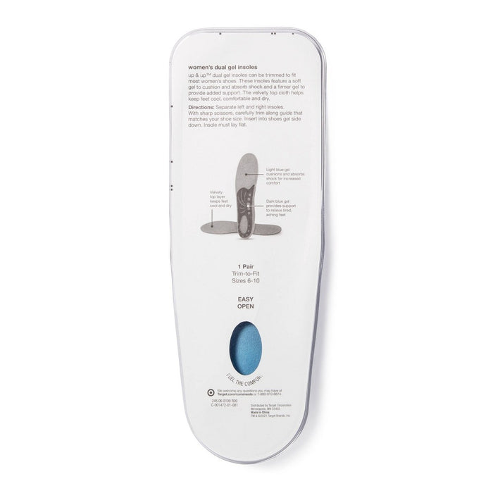 Premium Comfort Women's Dual Gel Insoles  - up & up™