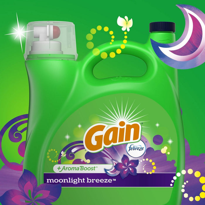 Gain + Aroma Boost Moonlight Breeze Scent HE Compatible Liquid Laundry Detergent - 138 fl oz