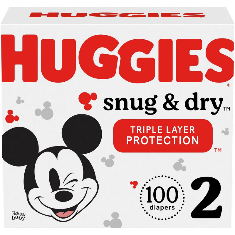 Huggies Snug & Dry Baby Disposable Diapers Super Pack - Size 2 - 100ct