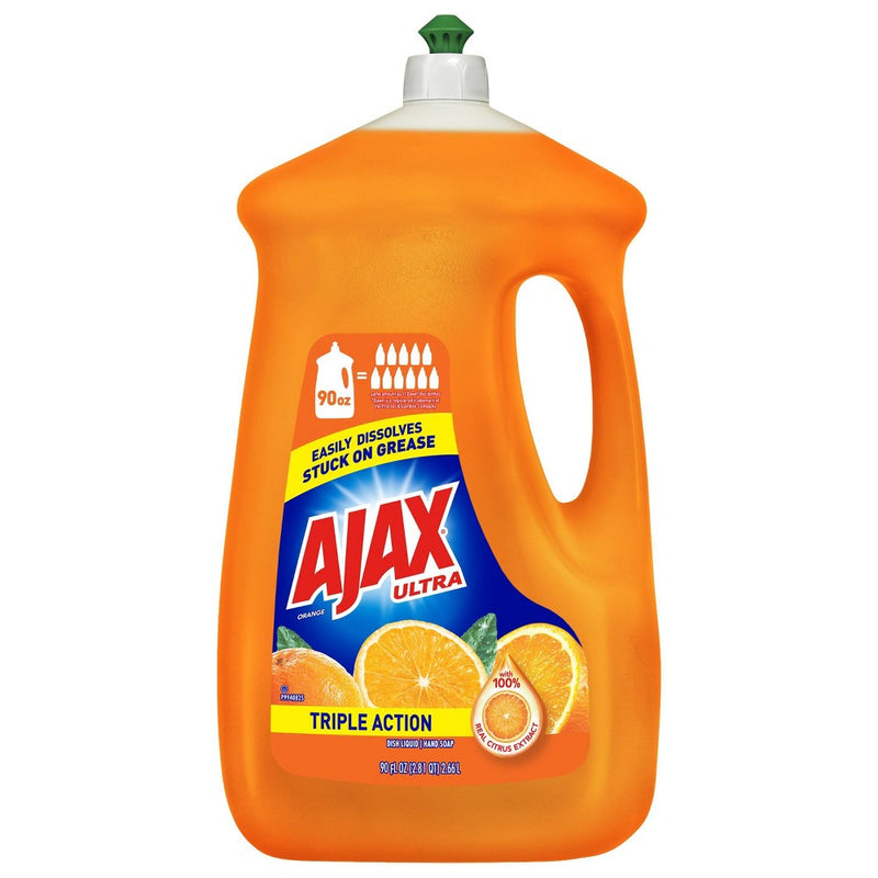 Ajax Ultra Triple Action Dishwashing Liquid Dish Soap - Orange - 90 fl oz