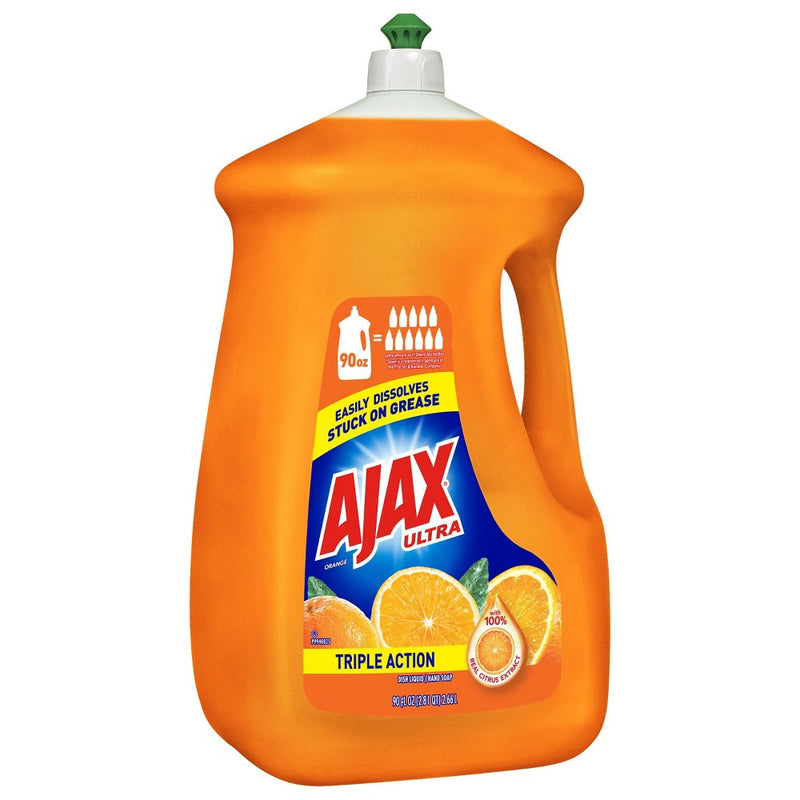 Ajax Ultra Triple Action Dishwashing Liquid Dish Soap - Orange - 90 fl oz