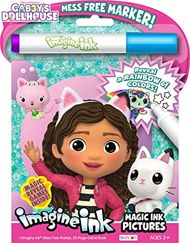 Imagine Ink Coloring Game Book, Magic Ink Pictures, Mess Free Marker (Gabby's Dollhouse)
