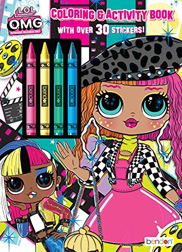 LOL Surprise OMG 48 Page Coloring Book with 4 Crayons