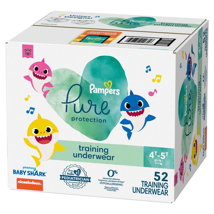 Pampers Pure Protection Training Underwear - Baby Shark - Size 4T-5T - 52ct