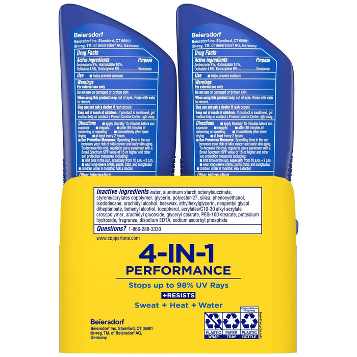 Coppertone Sport Sunscreen Lotion - SPF 50 - 2pk - EXP: 05/2025