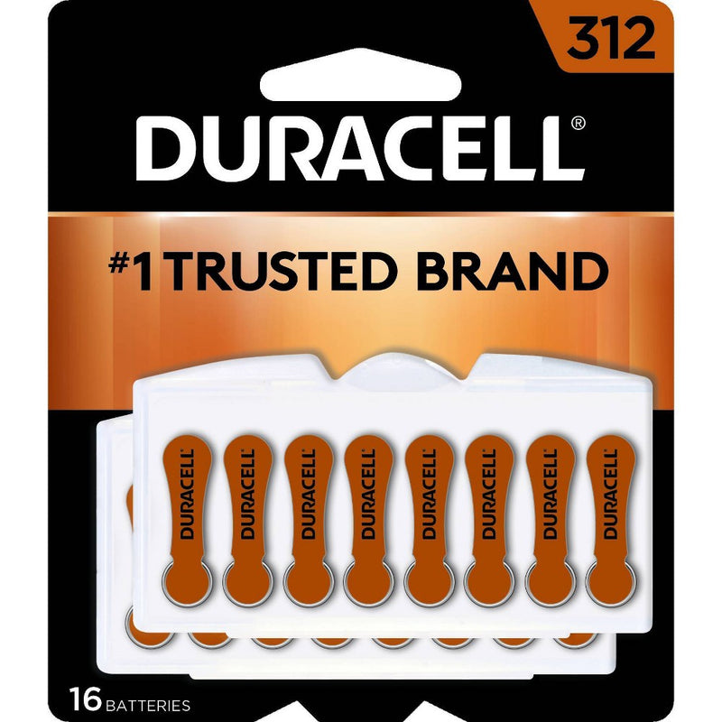Duracell Size 312 Hearing Aid Batteries - 16 Pack - Easy-Fit Tab *NEW*