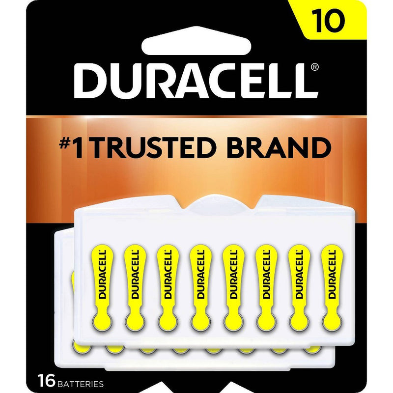 Duracell Size 10 Hearing Aid Batteries - 16 Pack - Easy-Fit Tab *NEW*