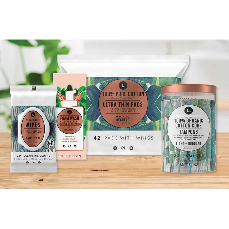 L . Organic Cotton Full Size Multipack Tampons - Regular/Super - 30ct