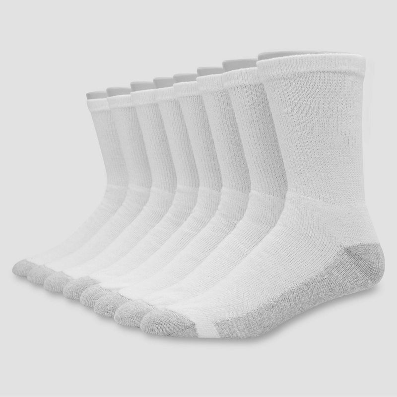 Men's Hanes 8pk Crew Socks With FreshIQTM - White