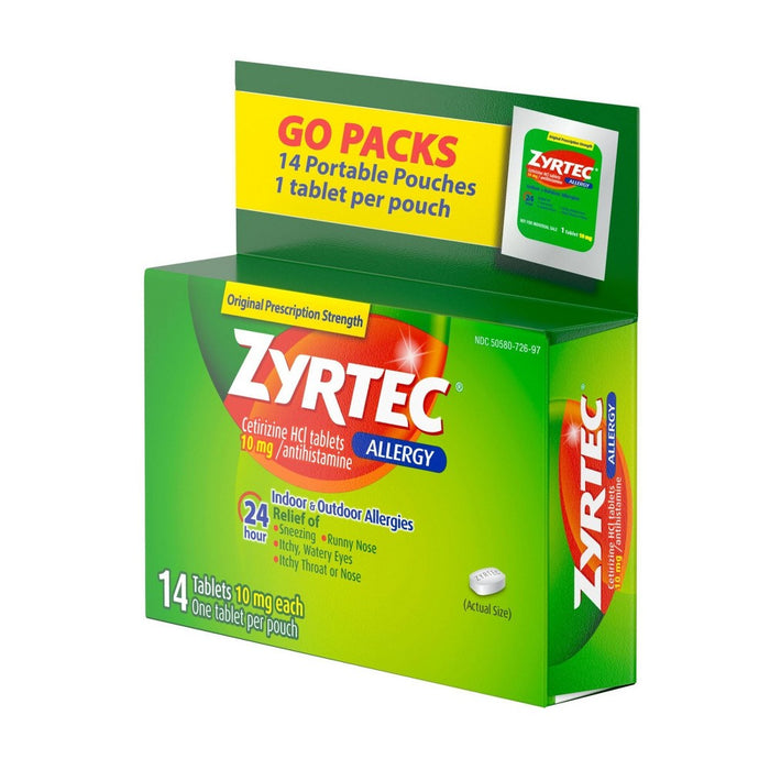 Zyrtec 24 Hour Allergy Relief Tablets - Cetirizine HCl - 14ct