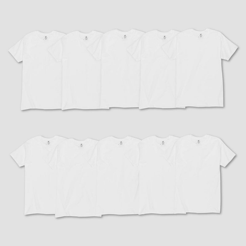 Hanes Men's Comfort Soft Super Value 10pk Crew Neck T-Shirt - White L
