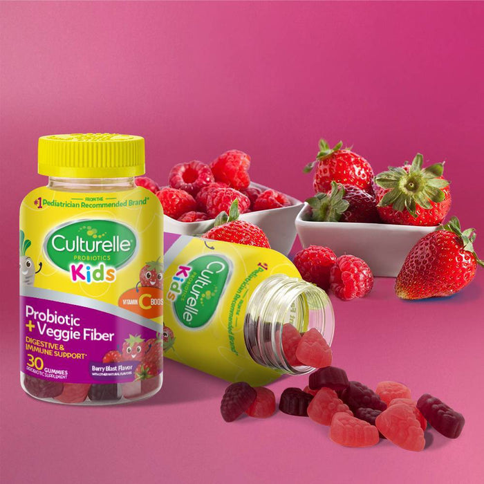 Culturelle Kids Probiotic + Gluten Free Veggie Fiber Gummies - Berry - 30ct