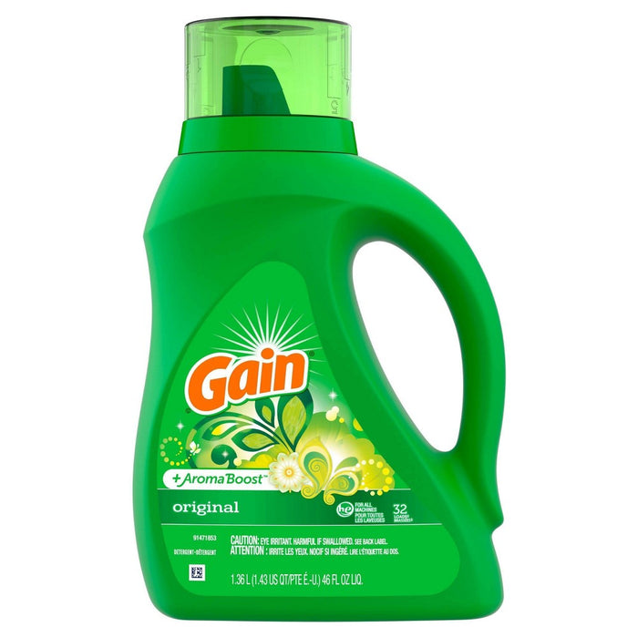 Gain + Aroma Boost Original Scent HE Compatible Liquid Laundry Detergent - 46 fl oz