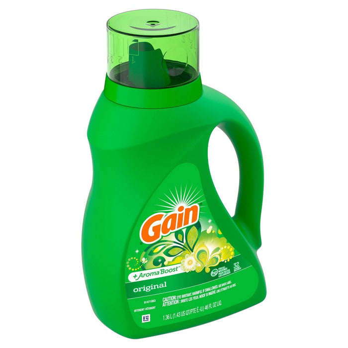 Gain + Aroma Boost Original Scent HE Compatible Liquid Laundry Detergent - 46 fl oz