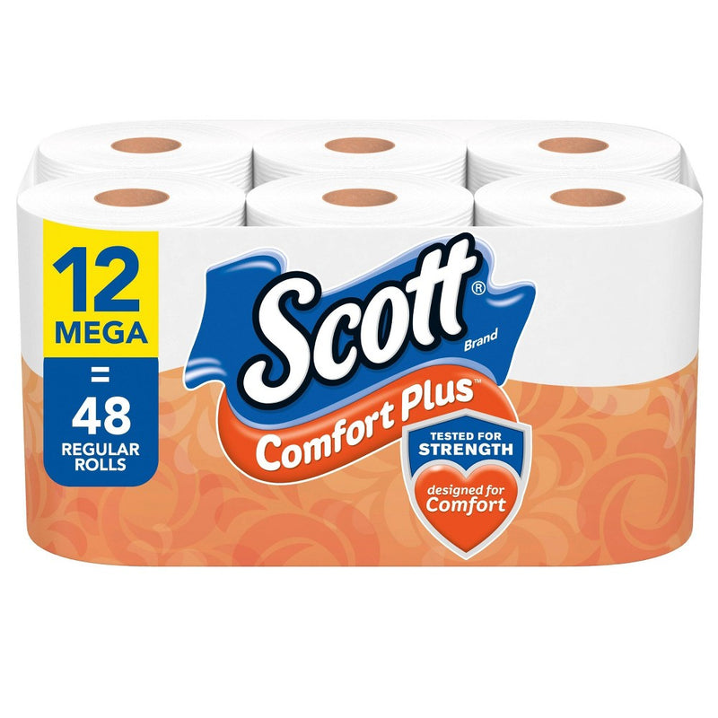 Scott ComfortPlus Toilet Paper - 12 Mega Rolls