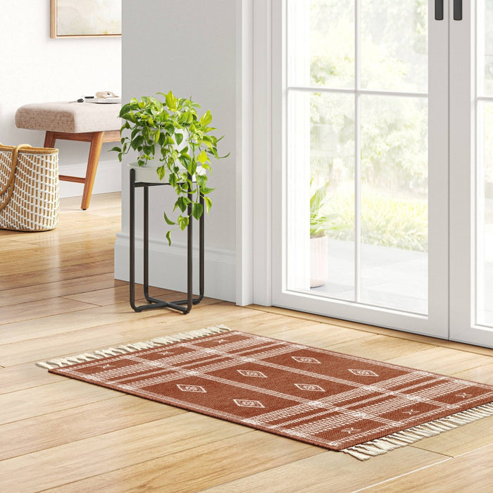 2'3"x3'9" Southwest Plaid Accent Rug Rust - Project 62™