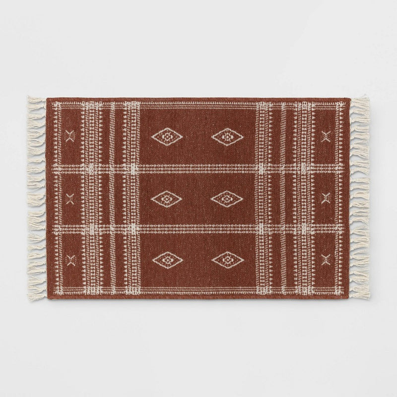 2'3"x3'9" Southwest Plaid Accent Rug Rust - Project 62™