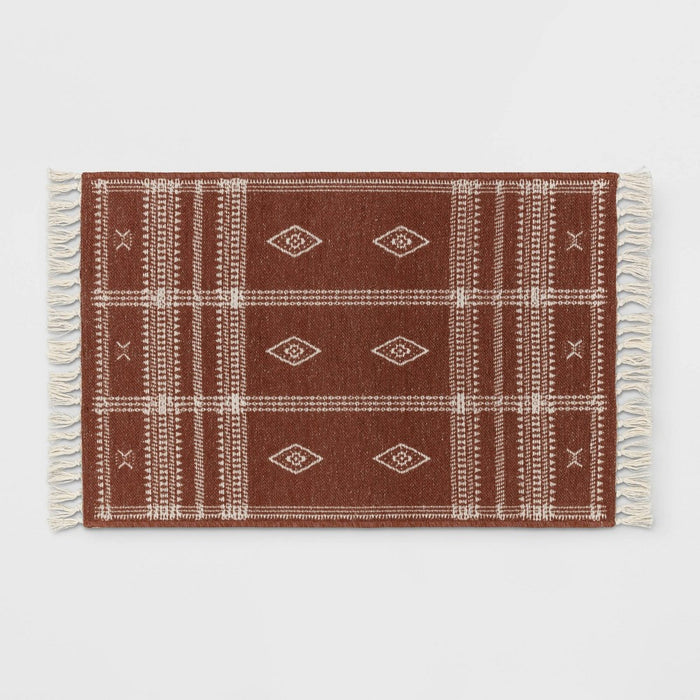2'3"x3'9" Southwest Plaid Accent Rug Rust - Project 62™