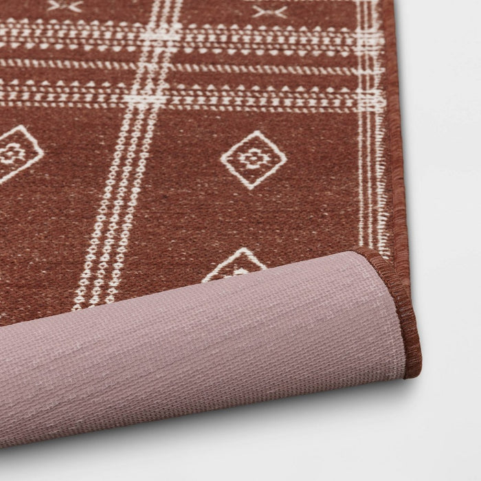 2'3"x3'9" Southwest Plaid Accent Rug Rust - Project 62™