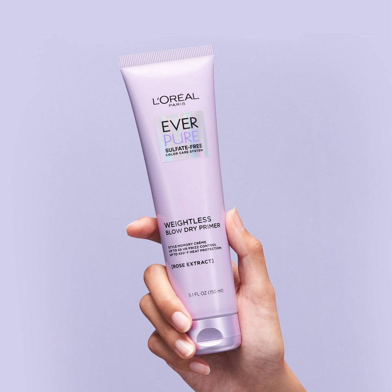 L'Oreal Paris EverPure Sulfate-Free Weightless Blow Dry Primer, Heat Protectant - 5.1 fl oz