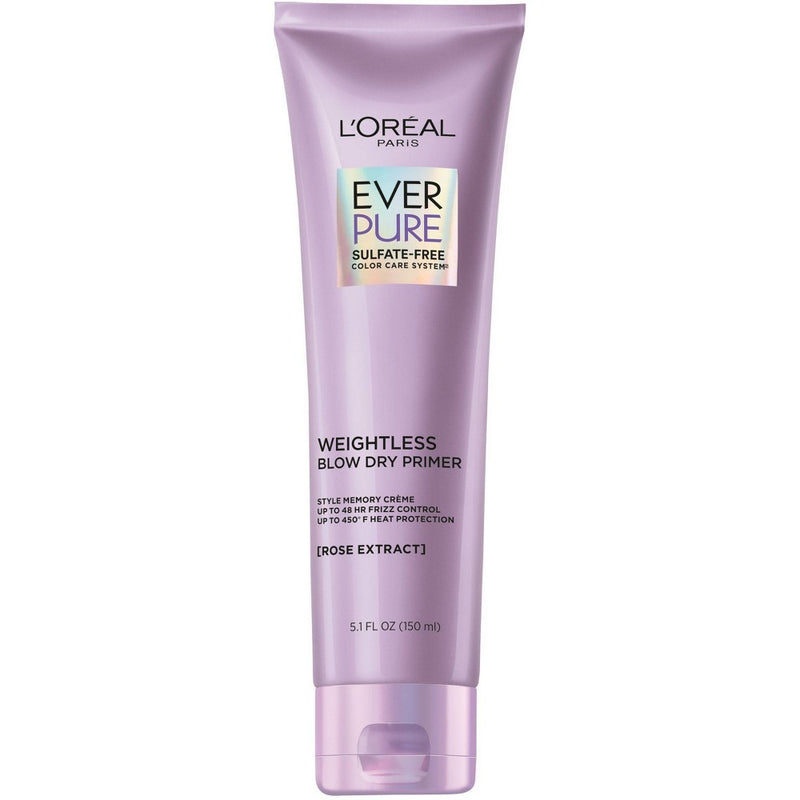 L'Oreal Paris EverPure Sulfate-Free Weightless Blow Dry Primer, Heat Protectant - 5.1 fl oz