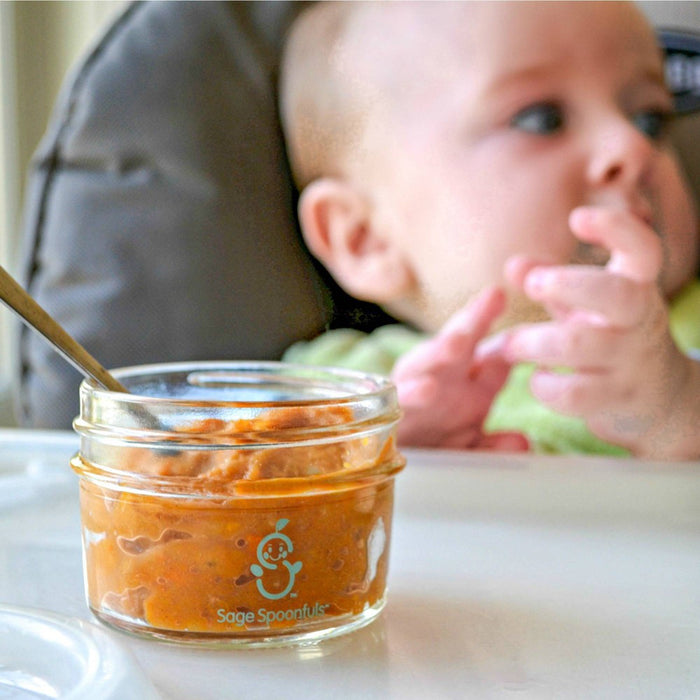 Sage Spoonfuls 6pk Leak Proof Glass Baby Food Containers - Clear - 4 oz/8 oz