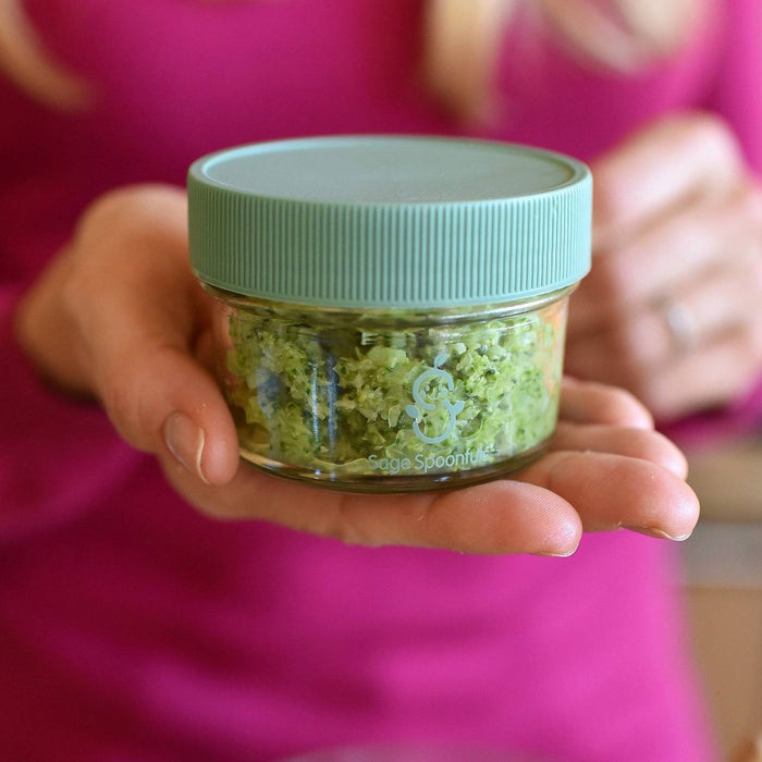 Sage Spoonfuls 6pk Leak Proof Glass Baby Food Containers - Clear - 4 oz/8 oz