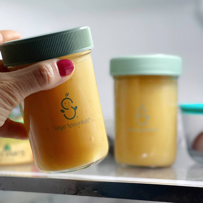 Sage Spoonfuls 6pk Leak Proof Glass Baby Food Containers - Clear - 4 oz/8 oz
