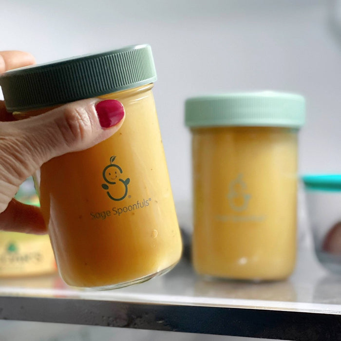 Sage Spoonfuls 6pk Leak Proof Glass Baby Food Containers - Clear - 4 oz/8 oz