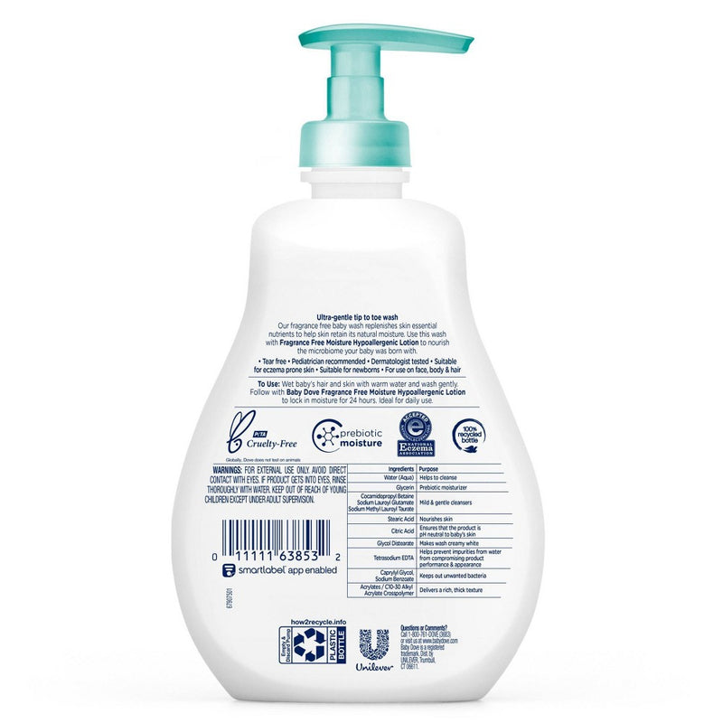 Baby Dove Sensitive Moisture Tip-to-Toe Fragrance-Free Wash - 13 fl oz