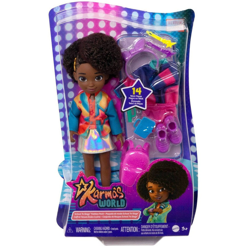 Karma's World School to Stage Fashion Pack Karma Doll w/ 2 Outfits *NEW*