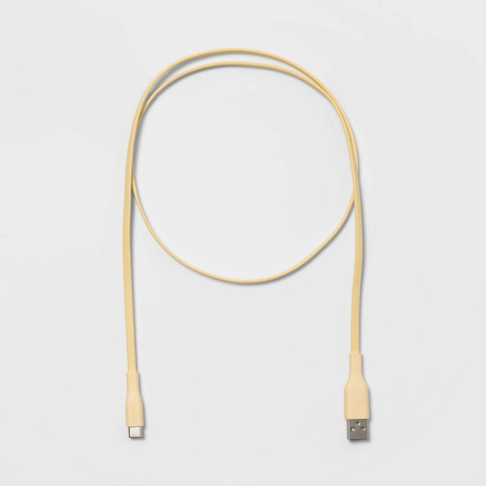heyday™ 3' USB-C to USB-A Flat Cable - Mist Yellow