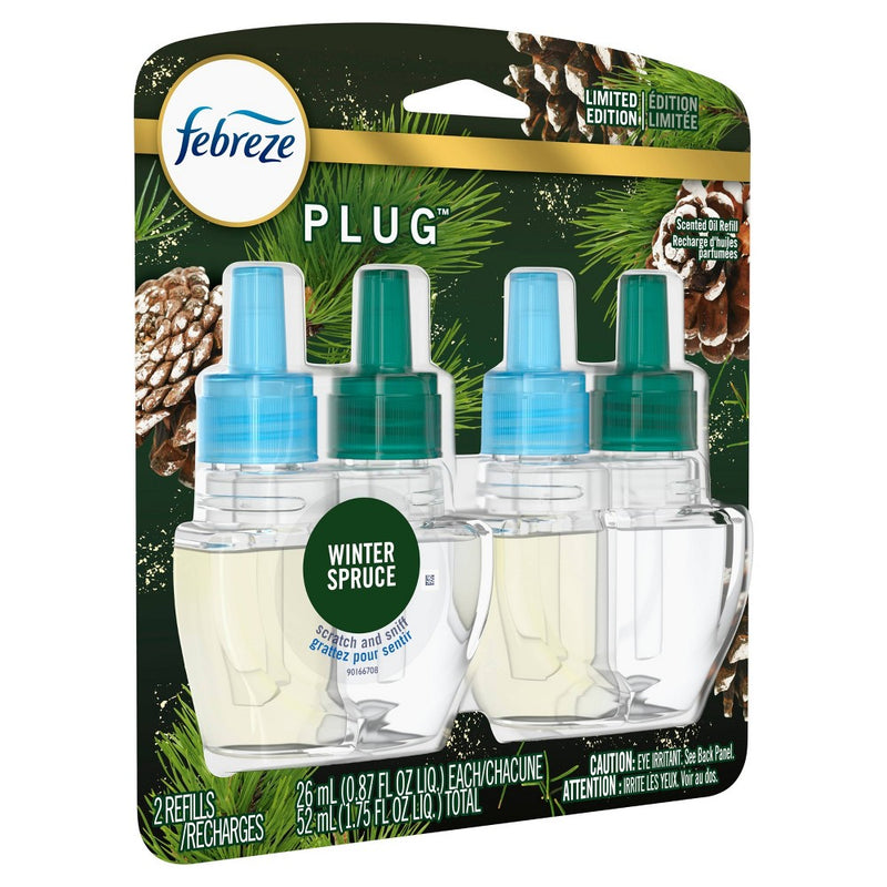 Febreze Plug with Fade Defy Technology Air Freshener - Winter Spruce - 1.75/2ct