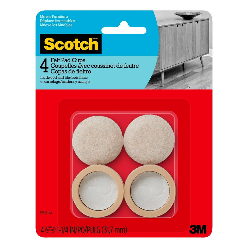 Scotch 4pk Felt Pad Cups