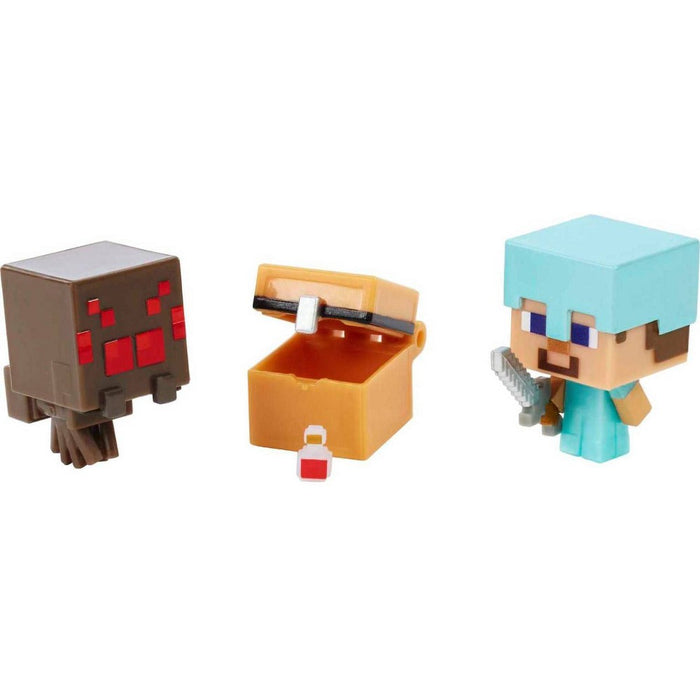 Minecraft Mob Head Minis Spider Slaying Steve Figures