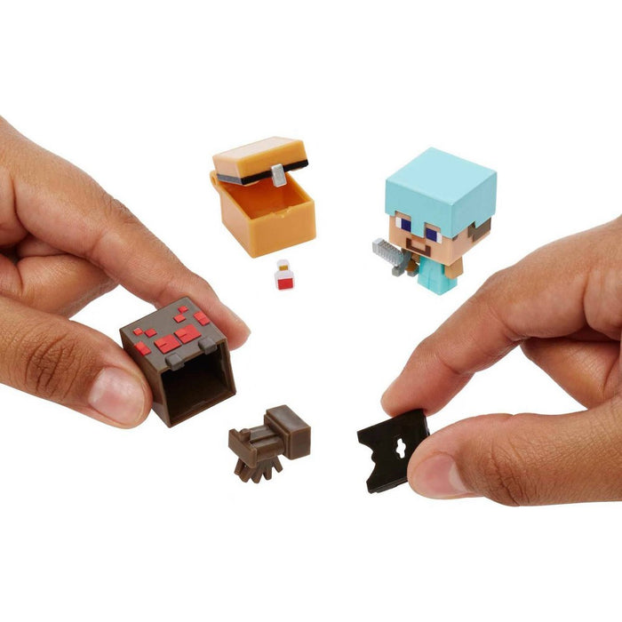 Minecraft Mob Head Minis Spider Slaying Steve Figures