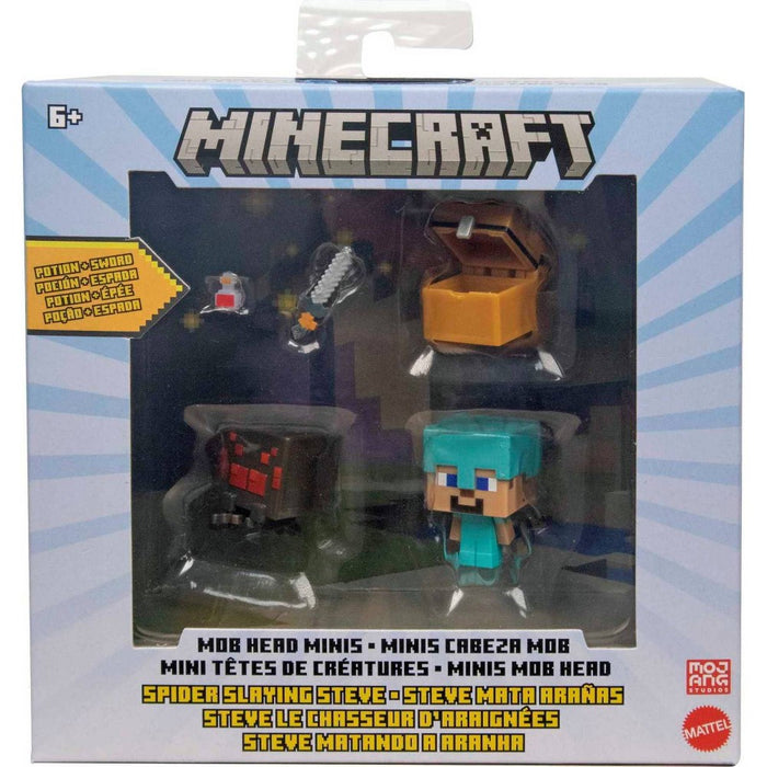 Minecraft Mob Head Minis Spider Slaying Steve Figures