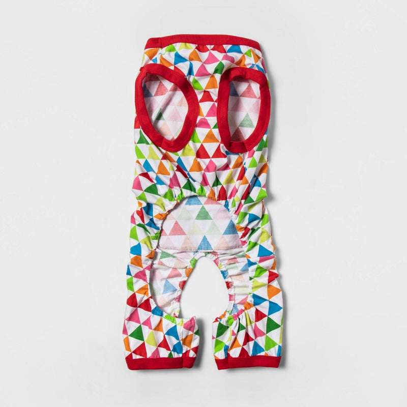 Colorful Triangle Print Dog and Cat Pajamas - S - Wondershop™