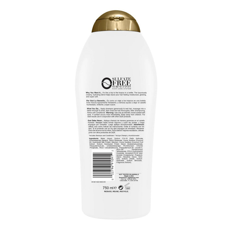 OGX Nourishing Coconut Milk Moisturizing Shampoo for Strong & Healthy Hair - 25.4 fl oz
