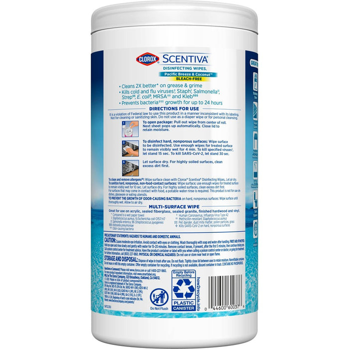 Clorox Scentiva Disinfecting Wipes - Coconut - 75ct