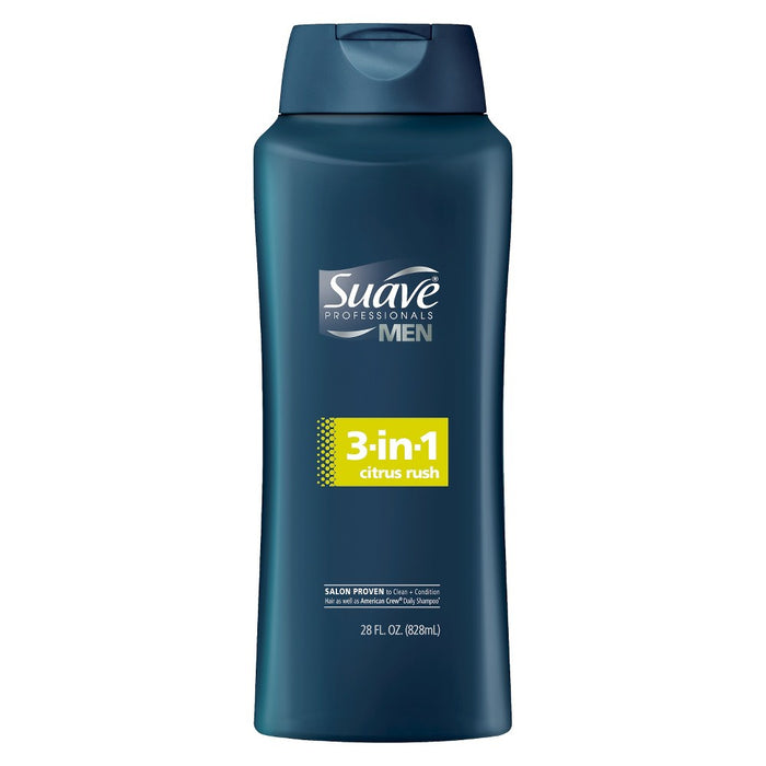 Suave Professional For Men 3-in-1 Hair and Body Wash- Citrus Rush