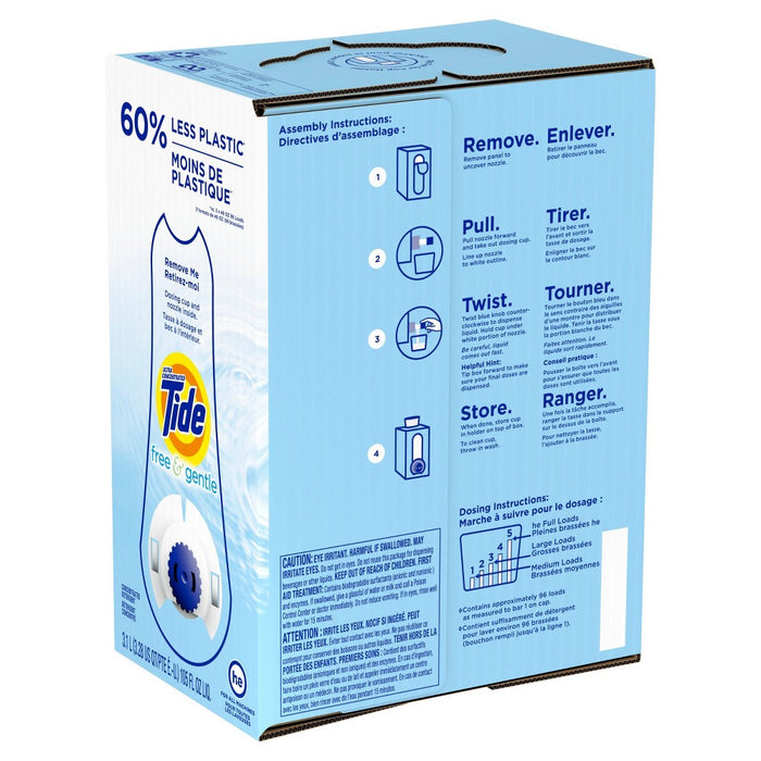 Tide Free & Gentle Liquid Laundry Detergent Eco-Box HE Compatible - 105 fl oz