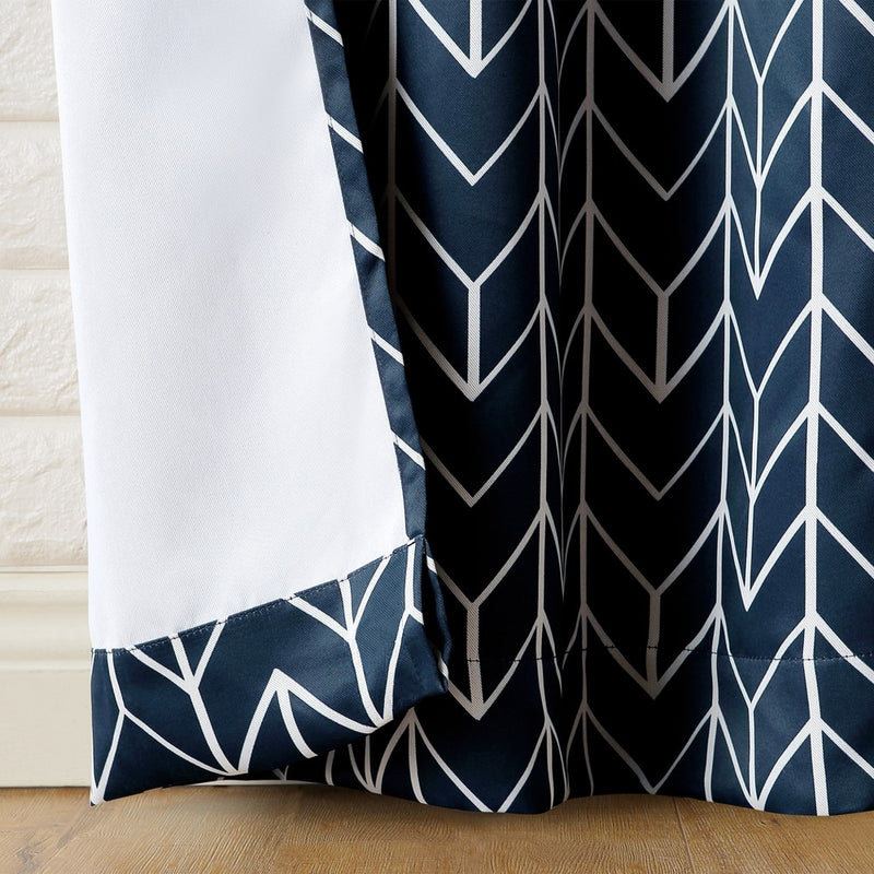 84"x40" Kenwood Chevron Blackout Grommet Top Curtain Panel Navy - Sun Zero