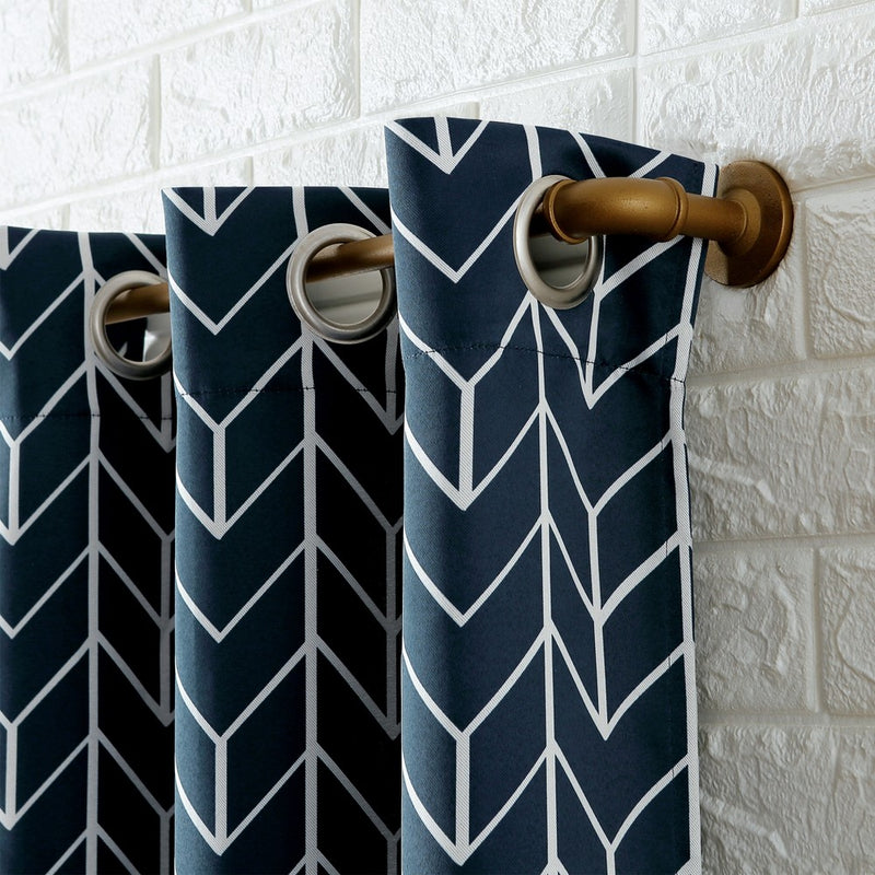 84"x40" Kenwood Chevron Blackout Grommet Top Curtain Panel Navy - Sun Zero