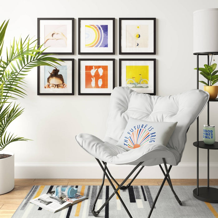 (Set of 6) 11" x 11" Matted to 8" x 8" Frame Set Black - Room Essentials™