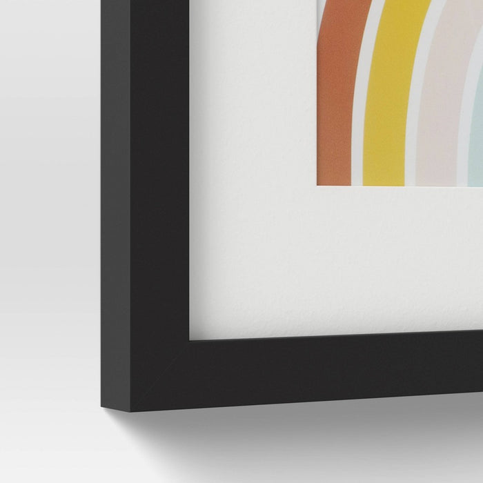 (Set of 6) 11" x 11" Matted to 8" x 8" Frame Set Black - Room Essentials™
