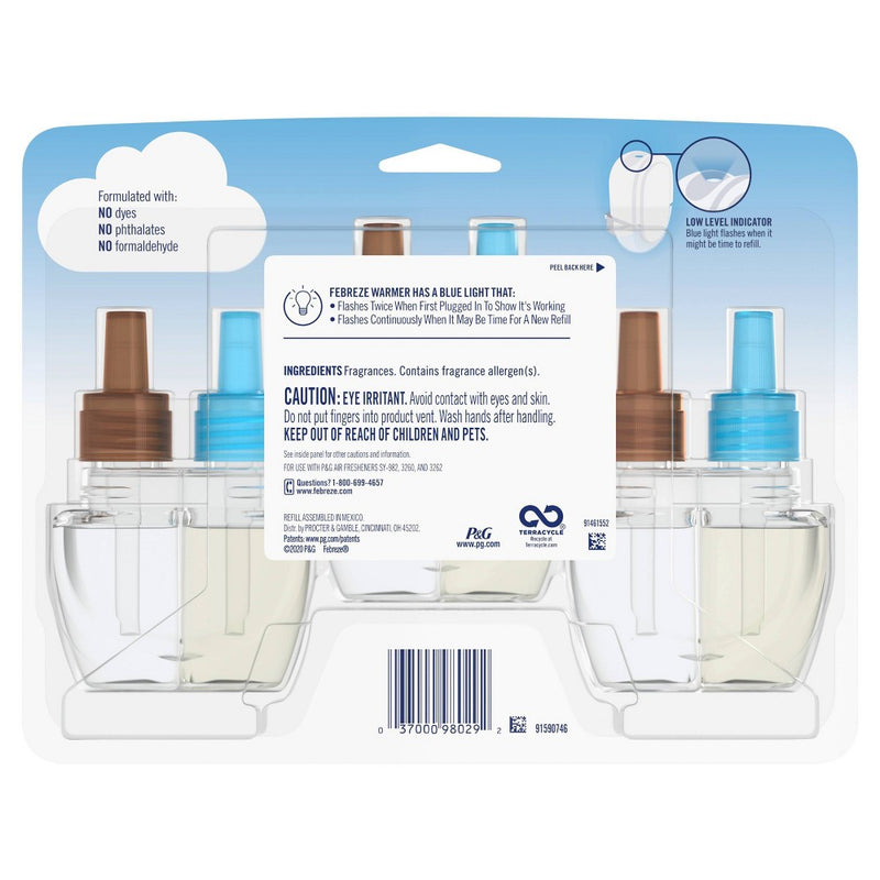 Febreze Plug Refill with Fade Defy Technology Air Freshener - Wood - 2.63 fl oz/3ct