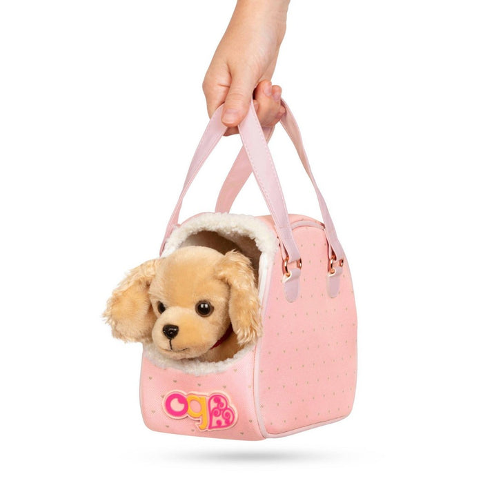Our Generation Hop In Dog Carrier & Pet Plush Puppy for 18" Dolls