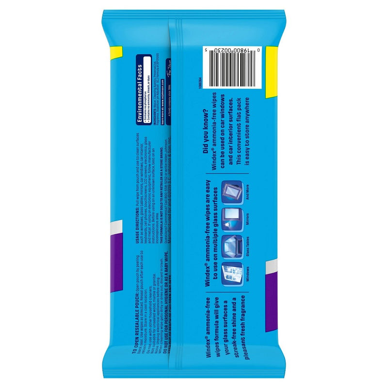 Windex Glass and Surface Pre-Moistened Wipes Crystal Rain Fresh Scent - 25ct